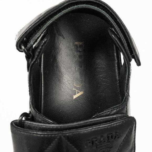 Prada Black Quilted Lamb Leather Sandals - Picture 11 of 12